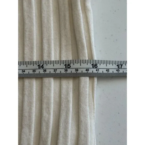 Vintage Cache Womens Turtleneck Size M Ivory Ribbed w Braided Sleeves and Front - Picture 16 of 16
